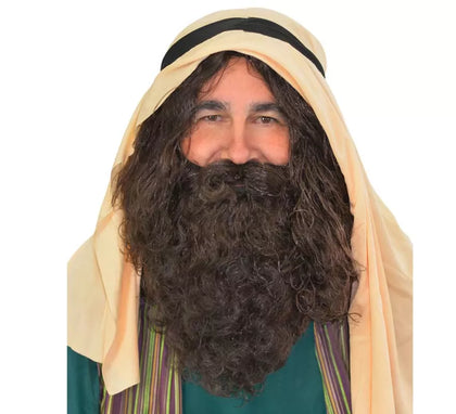 Peluca y barba negra de San José Deluxe