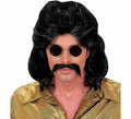 Peluca y Bigote Años 70 negra