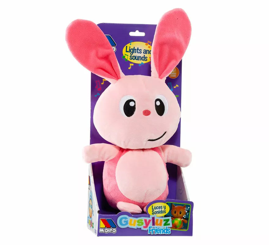 Translation missing: en.Peluche Conejito Gusy Luz Friends rosa con Luces y Sonido