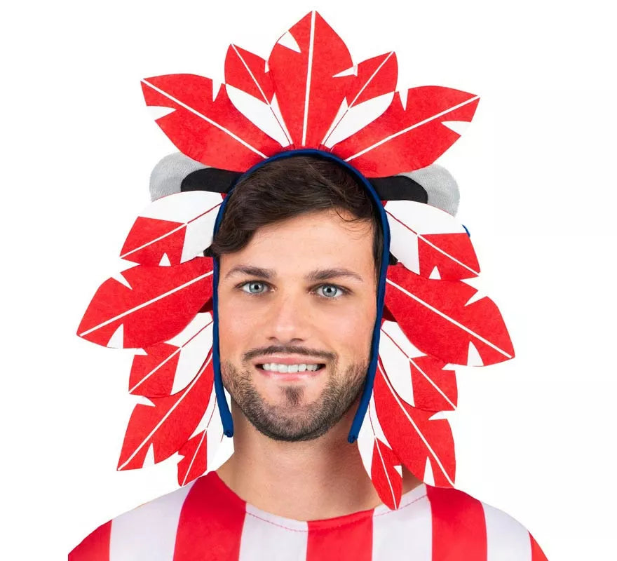 Translation missing: en.Penacho de Indi Atlético de Madrid rojo y blanco adulto