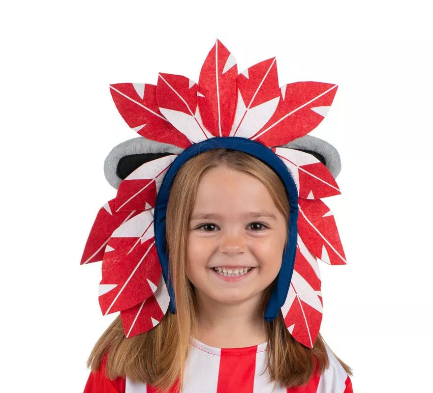 Penacho de Indi Atlético de Madrid rojo y blanco Infantil