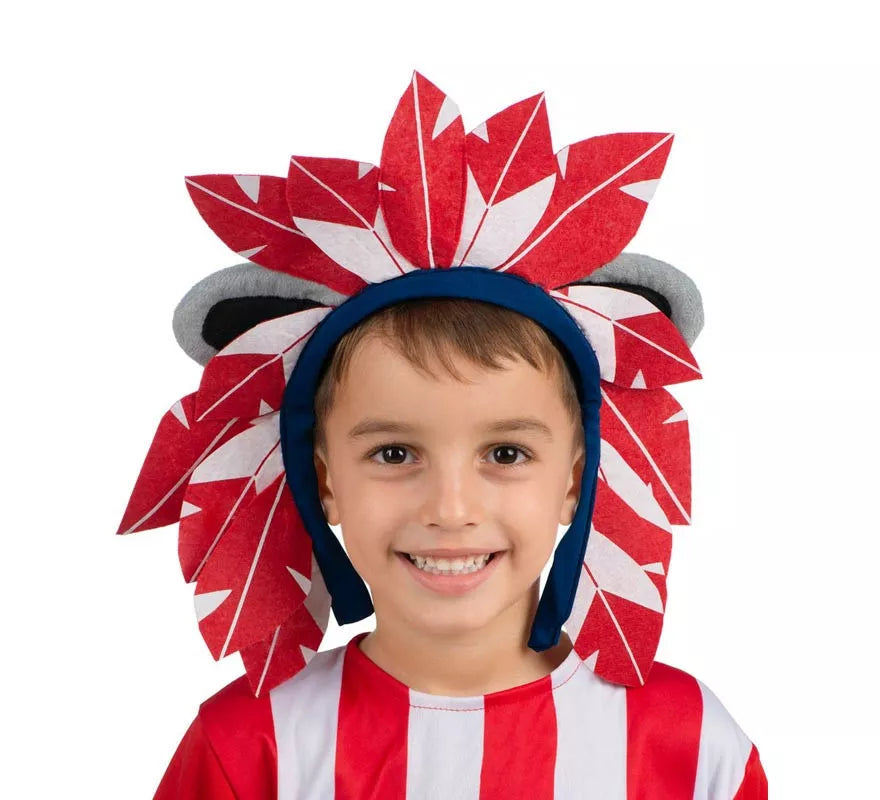 Translation missing: en.Penacho de Indi Atlético de Madrid rojo y blanco Infantil