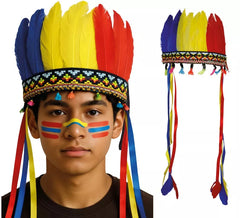 Penacho de penas multicolorido