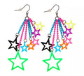 Pendientes Años 80 de Estrellas de colores