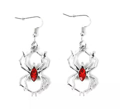 Chandelier earrings with faux ruby