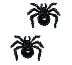 2.5cm Black Spider Earrings