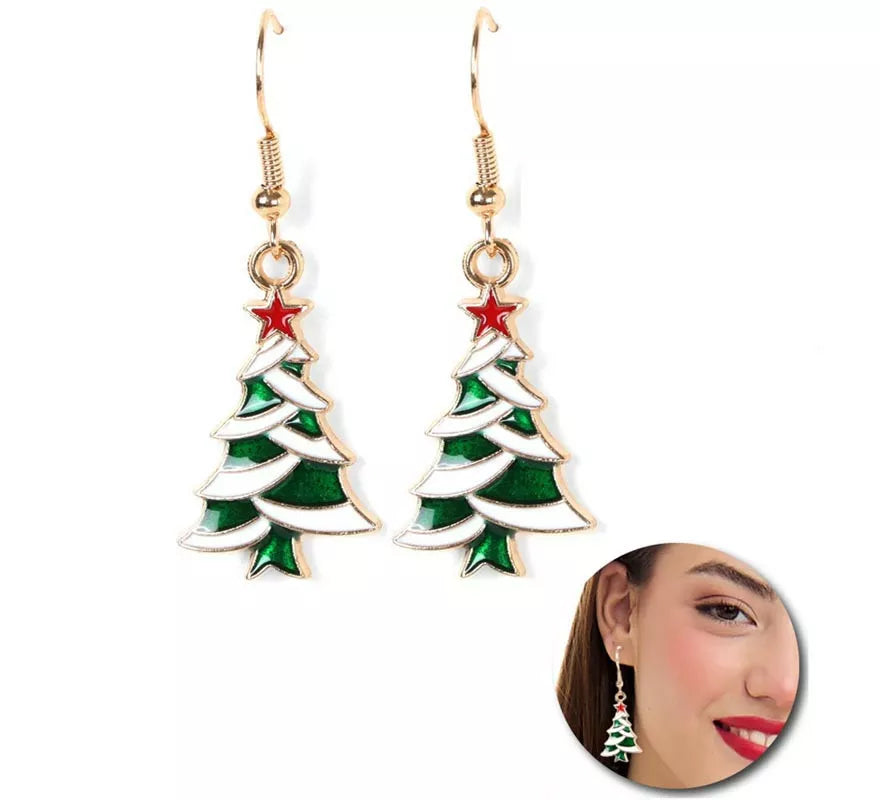 Pendientes Árbol Navideño metal de 2x2,5 cm