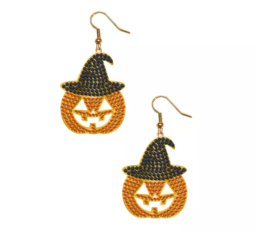 Pendientes Calabazas Pedrería de 2 cm