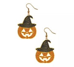 2cm Rhinestone Pumpkin Earrings