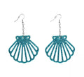 Pendientes Conchas Purpurina Azul
