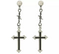 Pendientes Cruz negros