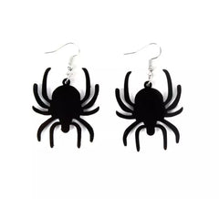 Black Spider Earrings