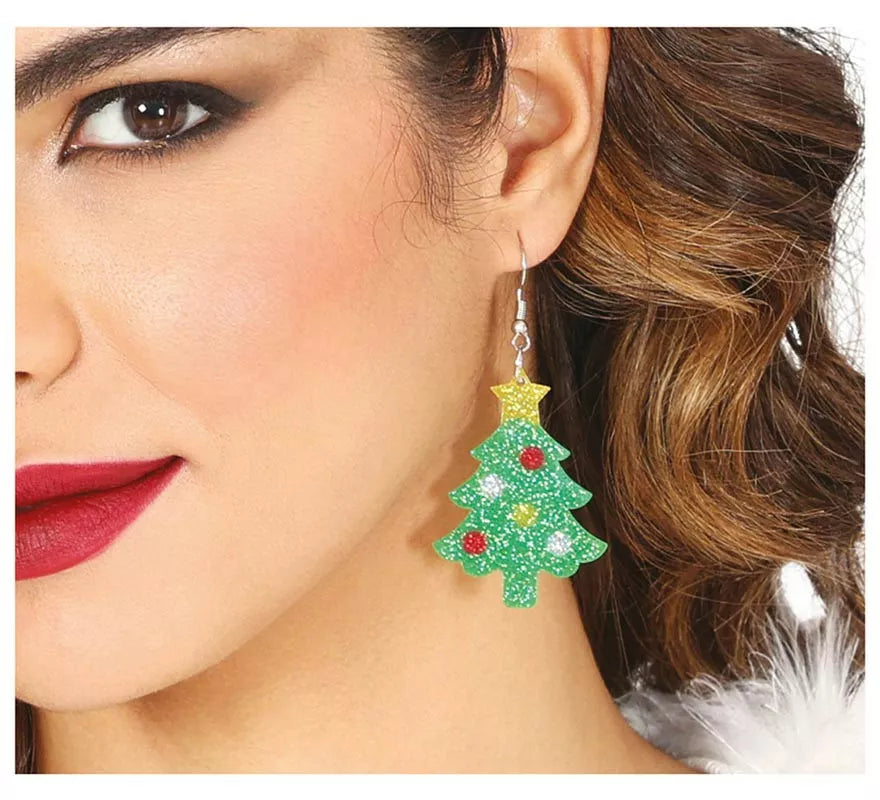Pendientes de Árbol de Navidad de plástico