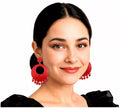 Pendientes de Aro rojos de Sevillana o Flamenca