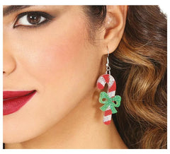 Plastic Candy Cane Earrings