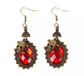 Pendientes de Calavera con rubí falso