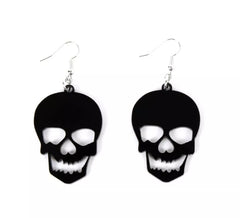 Black Smiling Skull Earrings