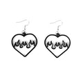 Pendientes de Corazones negros en llamas