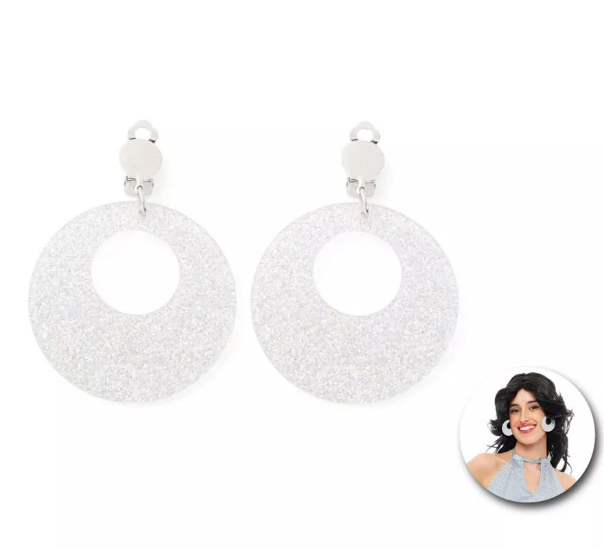Translation missing: en.Pendientes de Disco Aros plateados brillantes