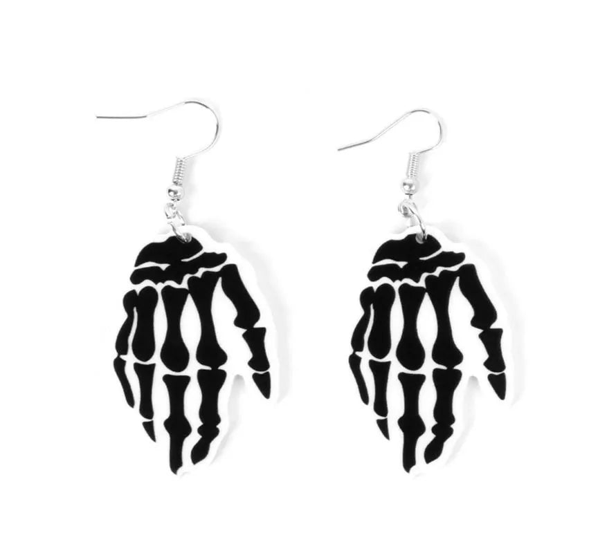 Pendientes de Manos Esqueleto negras