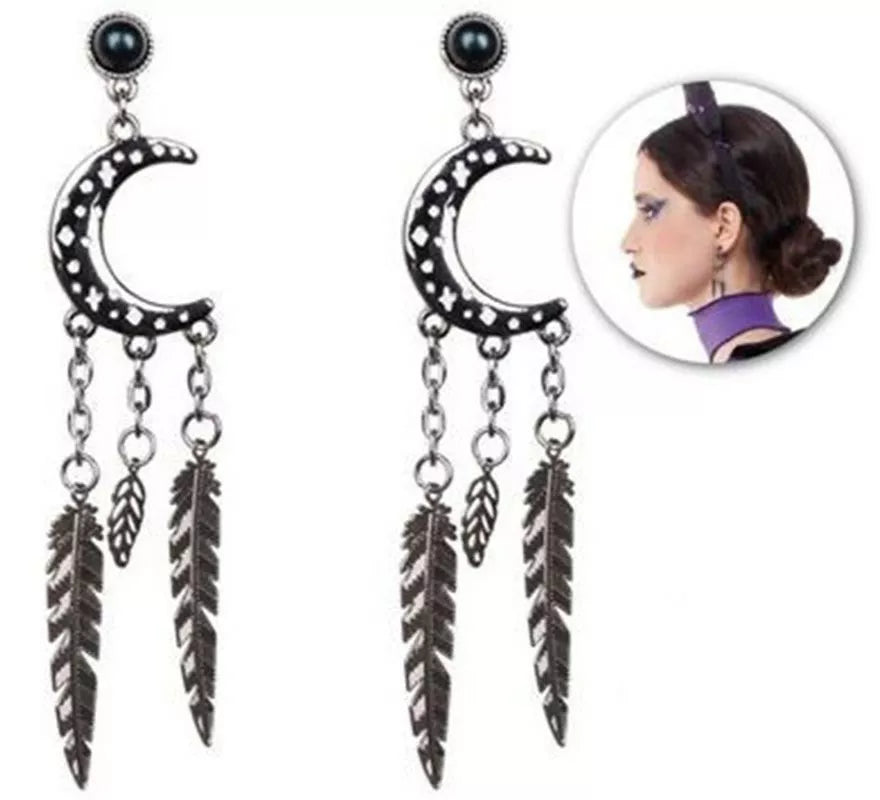 Translation missing: en.Pendientes de Medias Lunas con Plumas