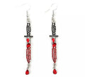Pendientes de Navajas negro y rojo