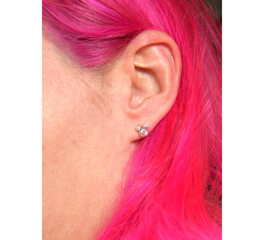 Pendientes de Plata y Circonitas Mickey Mouse Disney
