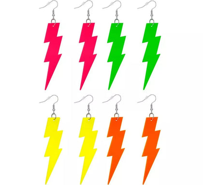 Pendientes de Rayo Años 80 Neón en varios colores
