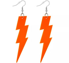 80s Neon Lightning Bolt Earrings in Various Colors
