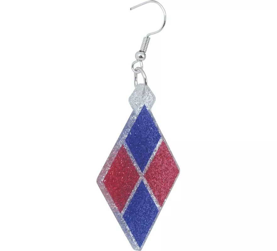 Pendientes de Rombos azules y rojo