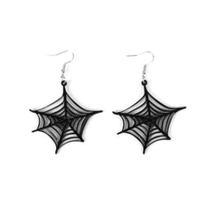 Black Spider Web Earrings