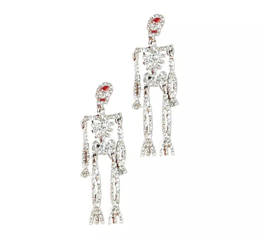 Translation missing: en.Pendientes Esqueletos Brillantes plata de 6,5 cm