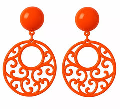 Circular Flamenco Earrings with decorations in various colors