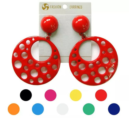Pendientes Flamenca Circulares con agujeros de 10 cm en varios colores
