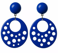 Circular Flamenco Earrings with holes in various colors
