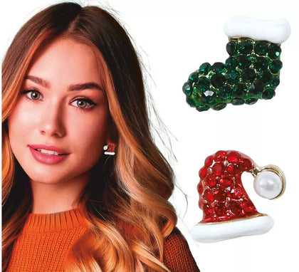 Pendientes Gorrito y Calcetín Navideños