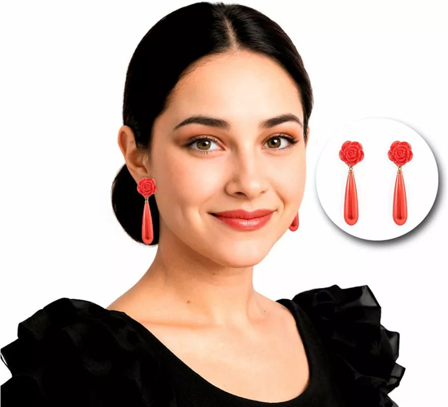 Pendientes Lágrima de Sevillana o Flamenca en varios colores