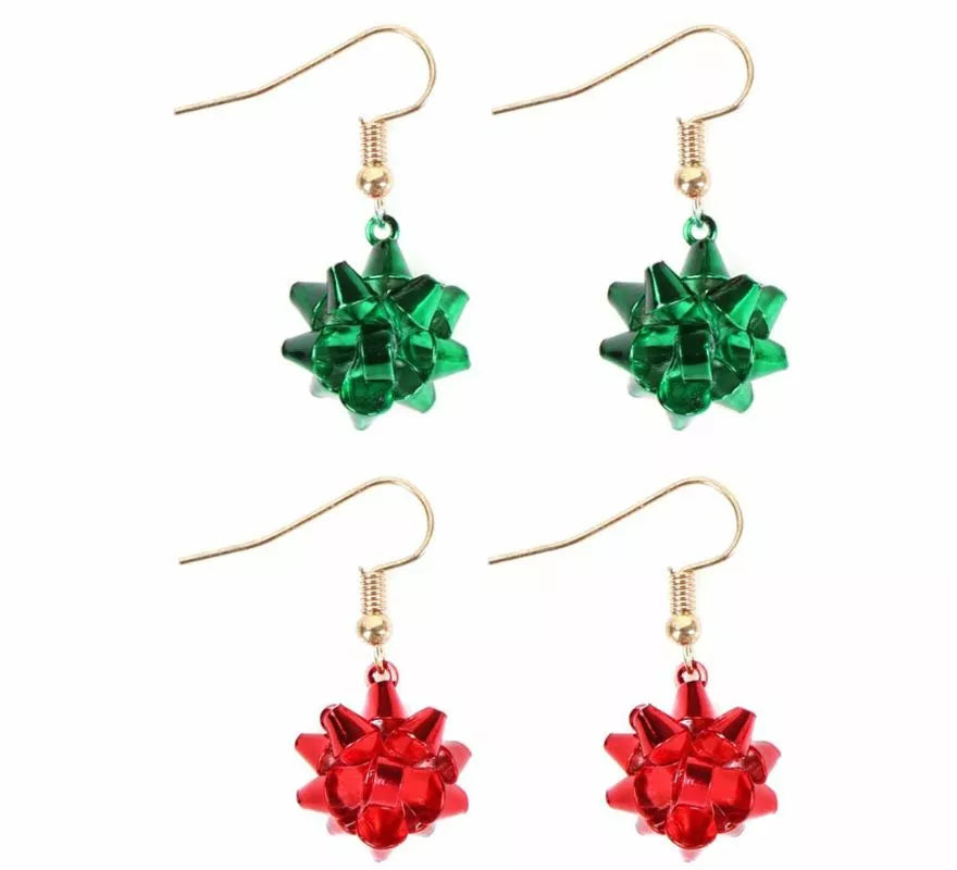 Translation missing: en.Pendientes Lazo Floral de Navidad de 2x2 cm en varios colores