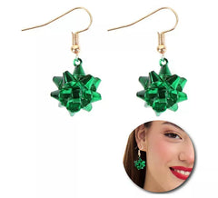 Christmas Floral Bow Earrings 2x2 cm in assorted colours