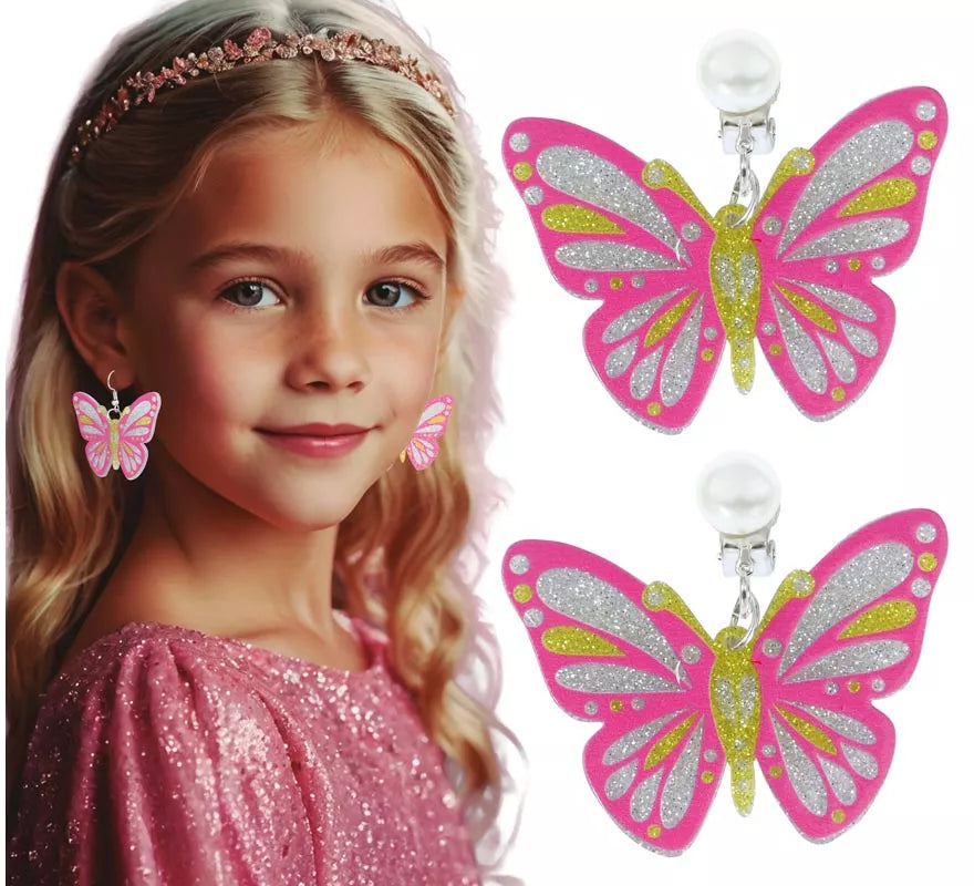 Pendientes Mariposa rosas