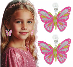 Pink butterfly earrings