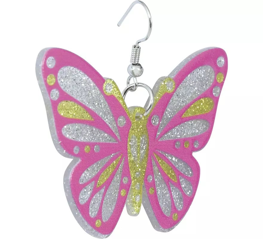 Pendientes Mariposa rosas