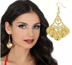 Orecchini con moneta in metallo da 5 cm