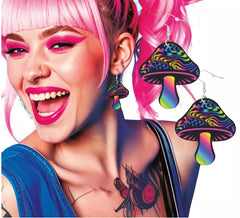 Psychedelic Mushroom Earrings