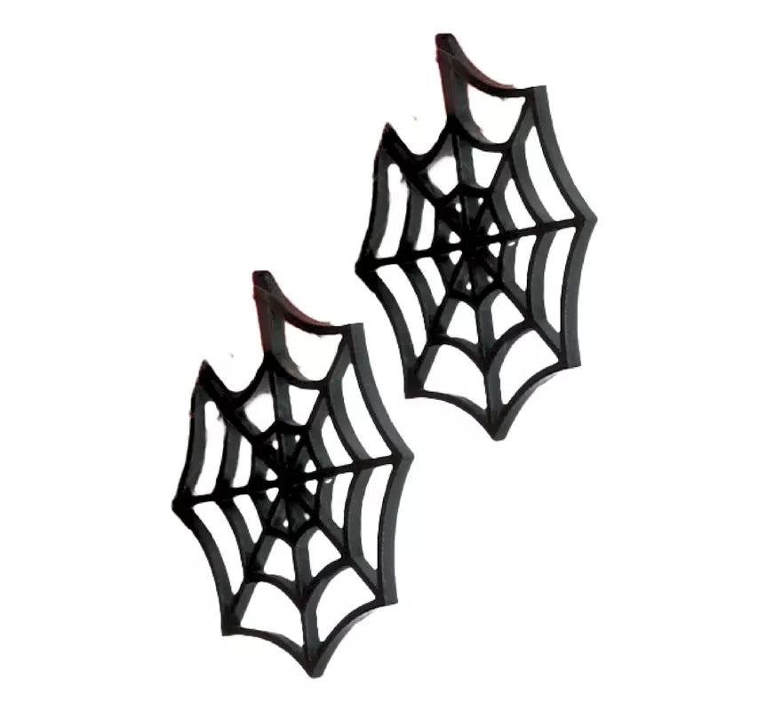 Pendientes Telaraña negros de 5 cm
