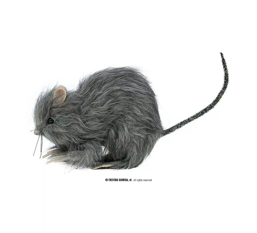 Pequeña Rata Peluda gris de 15 cm