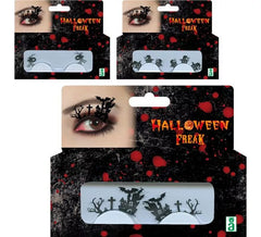 Halloween eyelashes in 3 assorted models