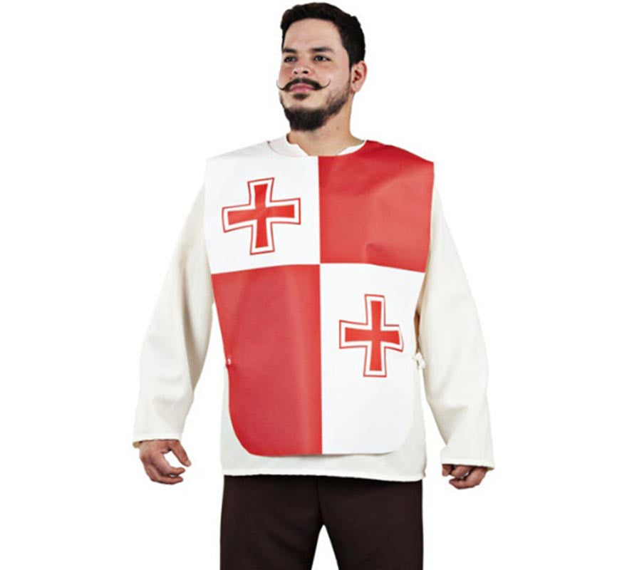 Translation missing: en.Peto Medieval Doble Cruz roja para adulto