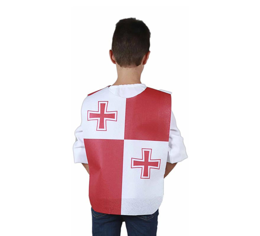 Translation missing: en.Peto Medieval Doble Cruz roja para niño y adolescente