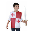 Peto Medieval Doble Cruz roja para niño y adolescente